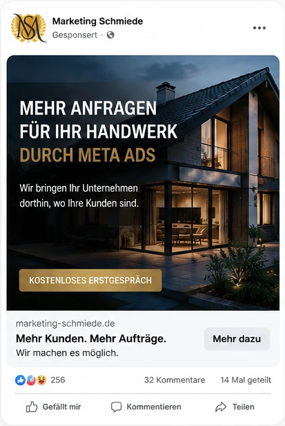 Meta-Ads-Beispiel für einen regionalen Handwerksbetrieb